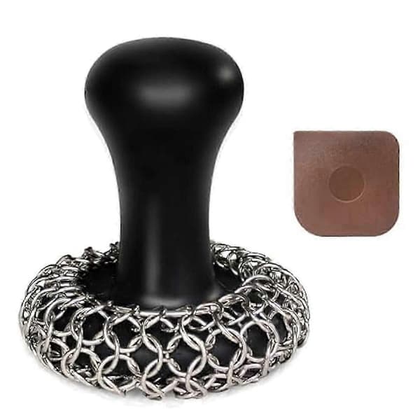Støpejernsskrubber, Støpejernspanne-renseskrubber, Kjedepanserskrubber for stekepanne, Støpejernspanne