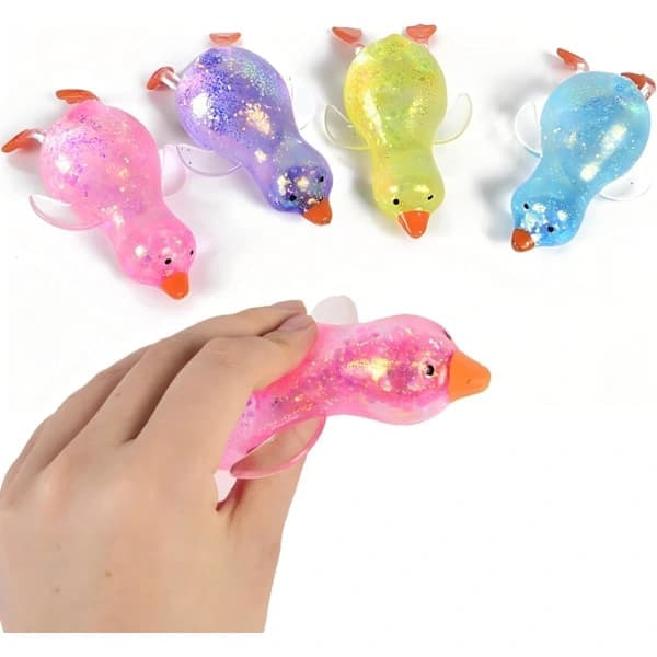 Squishy Glitter Andedyr Stressbolde Stressaflastende Sensorisk Legetøj Påskekurvfyld