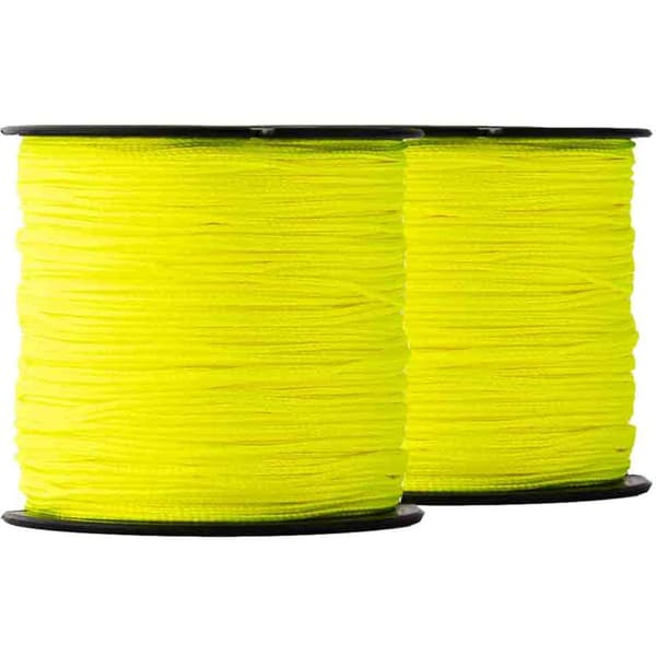 Flätad nylonrep – 2 mm x 100 m fluorescerande gul, väderbeständig murarsnöre – 2 stycken