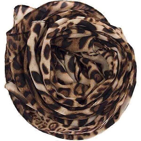 Trykt silketørklæde til kvinder, tørklæde med leopardprint og solbeskyttelse, solbeskyttelse til rejser
