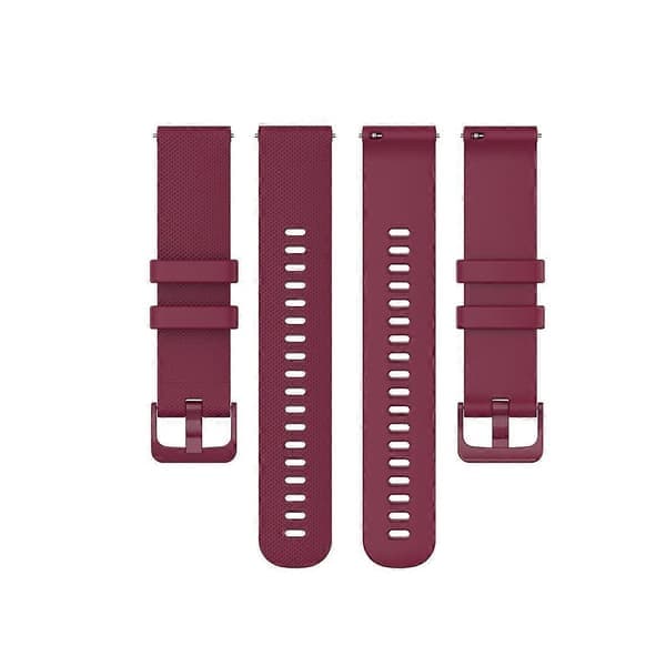 Til Garmin Vivoactive 4 22mm Silikonerem Vinrød Wine Red