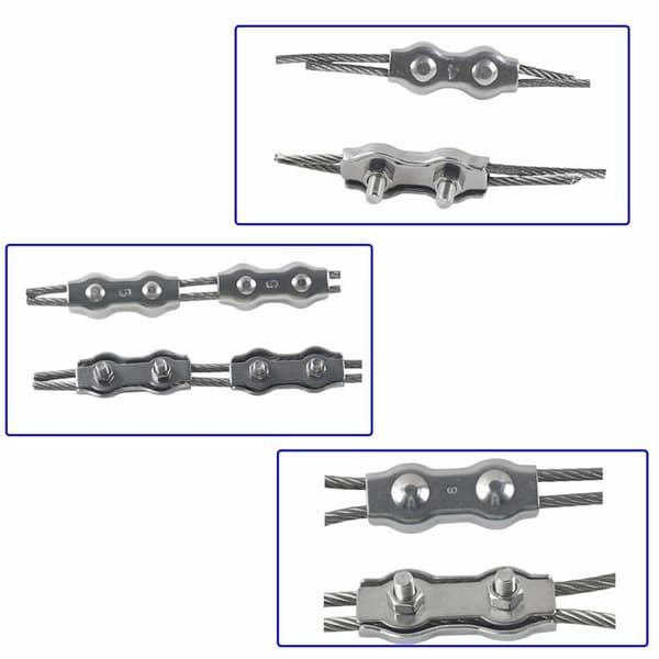 M4 Duplex Clips, 304 rustfrit stål kabelbindere, faste terrasse duplex klemmer, 6 stk.