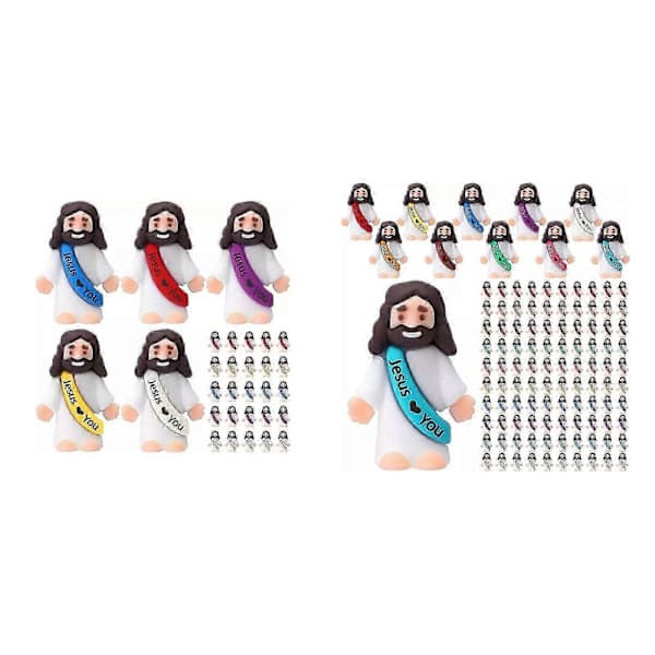 25/100 st Mini Jesusfigurer Jesus Älskar Dig Jesusleksaker Liten Jesus_Superpresent 100 ST