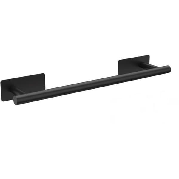 Selvklebende håndklestativ i rustfritt stål for baderom, solid (svart, 40 cm)