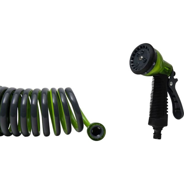 Werka Pro – 30m Spiralslang – 12mm Diameter – 2-4 bar Tryck – 7-Funktions Multi-Jet Sprutpistol Ingår – För Effektiv Vattning