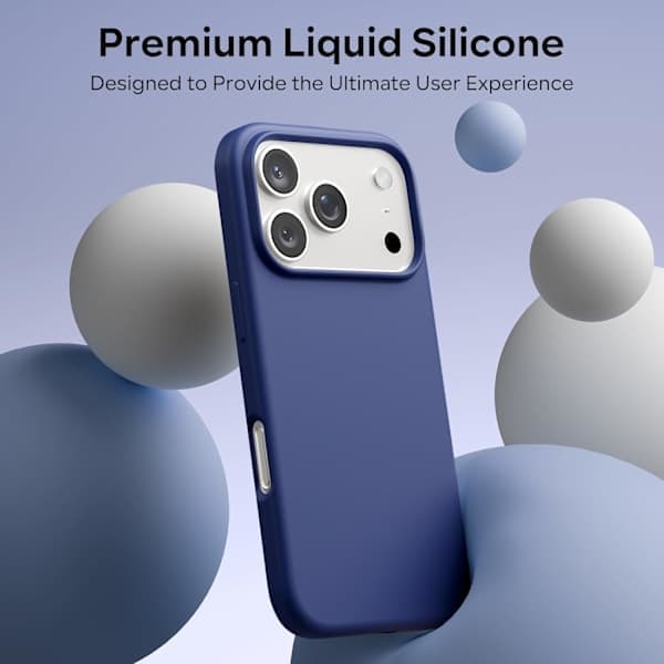 Flytende silikondeksel til iPhone 17 Pro, støtsikkert mykt telefondeksel, full beskyttelse, hvit hvit iPhone 17 Pro white iPhone 17 Pro