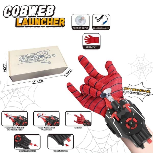 Spiderman Web Shooters Legetøj Spider Man Lærer Cosplay Peter Parker Tilbehør Rekvisitter Handsker Til Børn blå blå blue