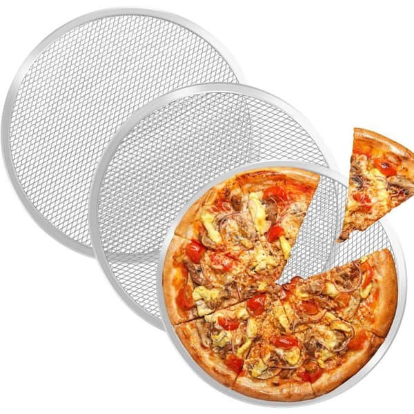 Sæt med 3 runde 27,9 cm aluminiumspizzapander til ovn