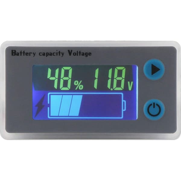 12V Voltmeter Batterikapacitetsmätare 10-100V Programmerbar Spänningsbatterinivåmätare Voltmeter