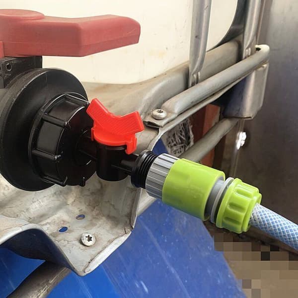 1000L Tankhane med slangeadapter, IBC-hanefitting, havehane til opsamling af regnvand (A