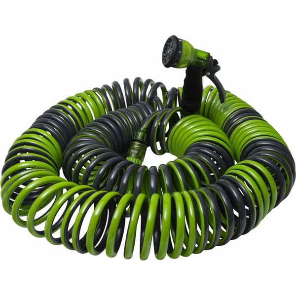 Werka Pro – 30m Spiralslang – 12mm Diameter – 2-4 bar Tryck – 7-Funktions Multi-Jet Sprutpistol Ingår – För Effektiv Vattning