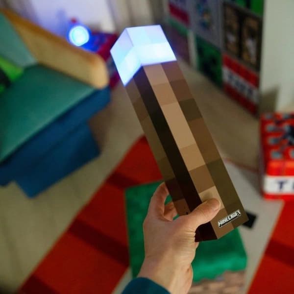 ROBA LED Lommelygte - Minecraft - USB Genopladelig - 4 Farver - Vægmontering