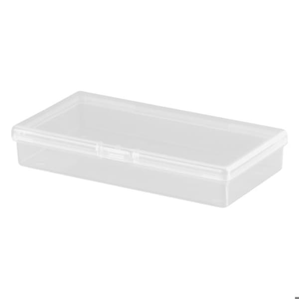 Transparent rektangulär förvaringslåda med lock, klar PP-plastlåda, 120*60*20mm