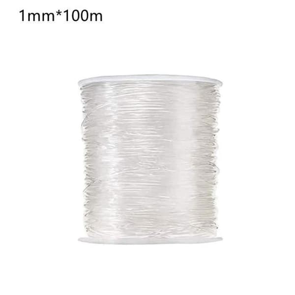 Elastisk snor for armbånd 100m*1mm Gjennomsiktig Elastisk Snor Slitesterk