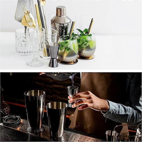 SSRGV Cocktail Jigger, 1,5 oz/2 oz målebeger, cocktailjigger i rustfritt stål, barkit for vin, drinker, cocktailer, svart gull