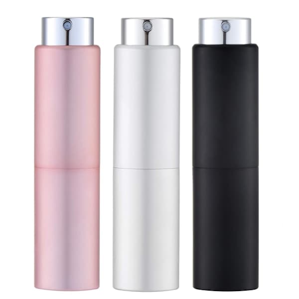 20ML Tom Sprayflaske 3 Dele Parfumeforstøver, Spray Cologne Flaske, Rejsespray Sølv, Pink, Sort