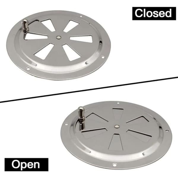 Ventilationsrist i rustfrit stål - 1 stk, 125 mm - Velegnet til yacht, båd, autocamper, hus