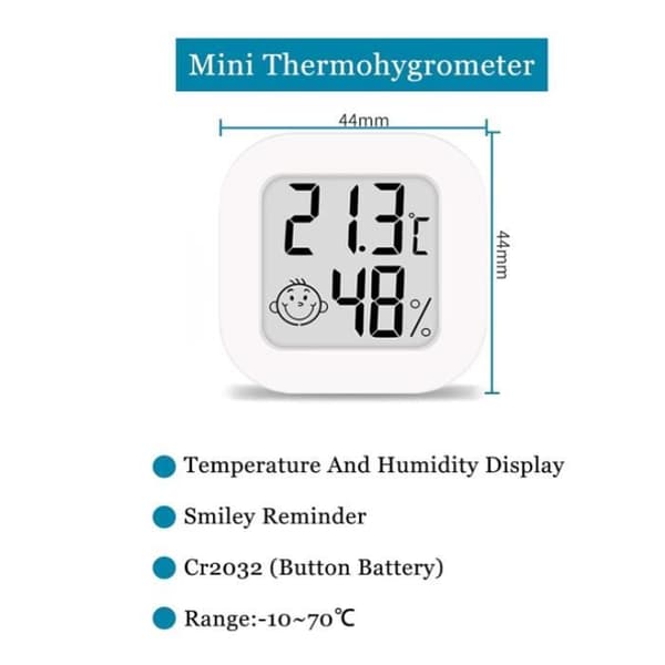 Termometer Hygrometer - Mini Digital - Rækkevidde -50 til 70 ℃ - Bærbar - 4 STK