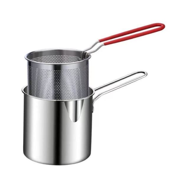 Friteuse med sil, induksjon og gassoppvarming, liten husholdningsfrityrkoker