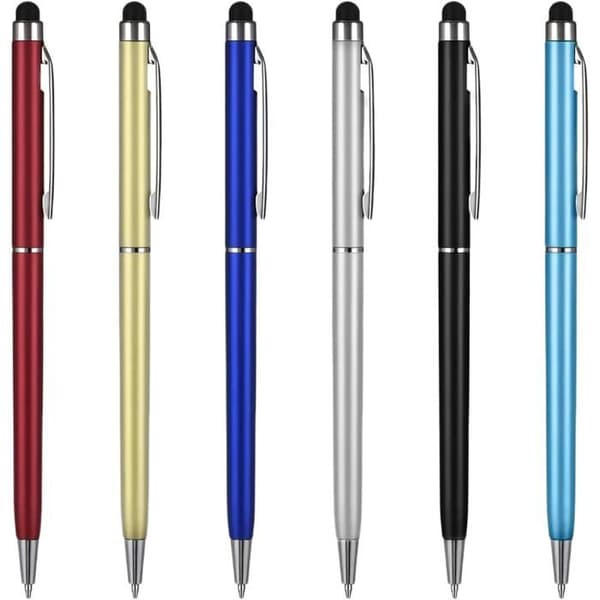 6-delt styluspen-sæt, 2-i-1 tablet-stylus, universel kapacitiv touchskærm-stylus til alle telefoner og tablets