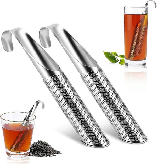 Te-infuser til løs te, 2 stk. 304 rustfrit stål te-si, te-diffuser, ekstra finmasket si til at trække løsbladste