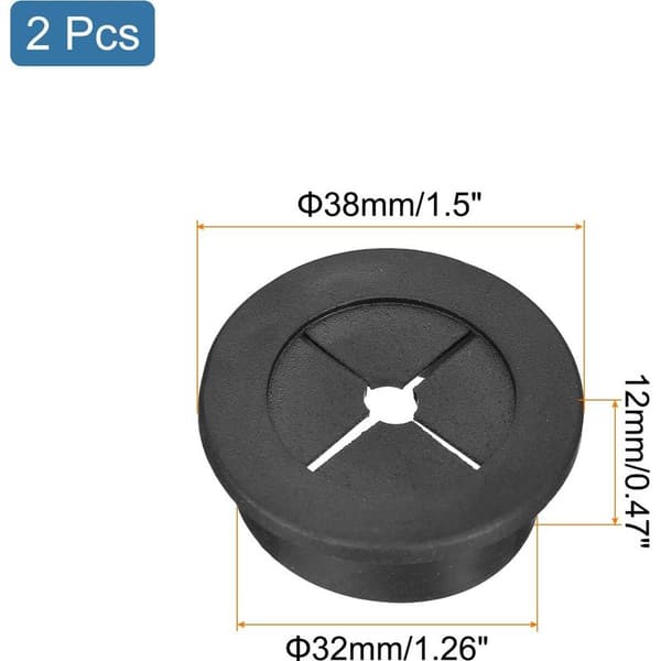 Kabelgennemføringer, 32 mm fleksibelt gummi, ledningsorganisator, til stationær computer