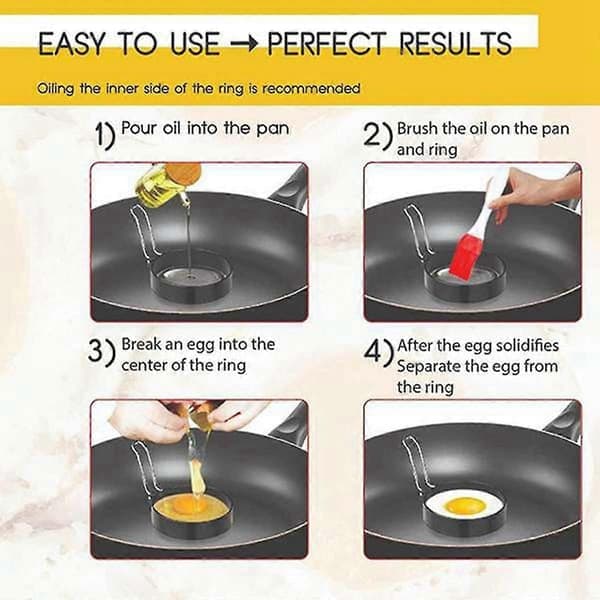 5-pack non-stick äggringar för stekpanna, äggform för stekning, äggringar för stekning av ägg, frukost