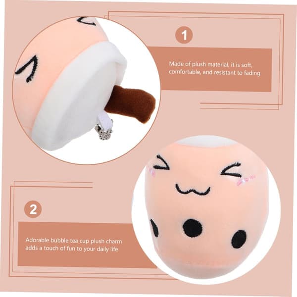2 kpl söpö Kawaii Bubble Tea -pehmoavaimenperä, ihastuttavat repputarvikkeet