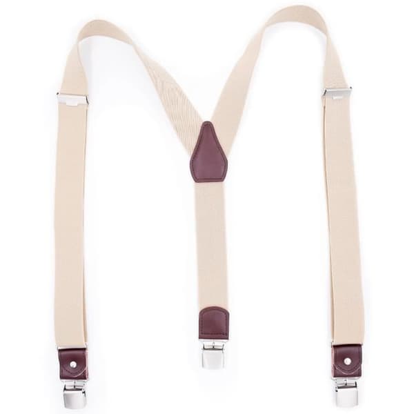 Selar til menn - Med 3 klips - Y-formet elastisk - Beige