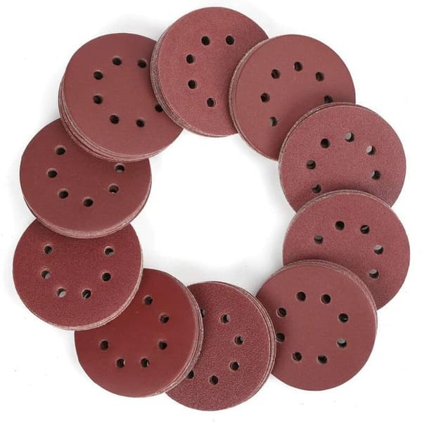 150-delade slippapper, 125 mm slipskivor med 8 hål, sandpapper, slippapper, korn 60, 80, 100, 120
