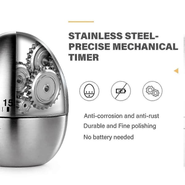 For 2024 Kjøkkentimer i rustfritt stål: 60-minutters vanntett timer for matlaging og baking, eggetimer for presis timing