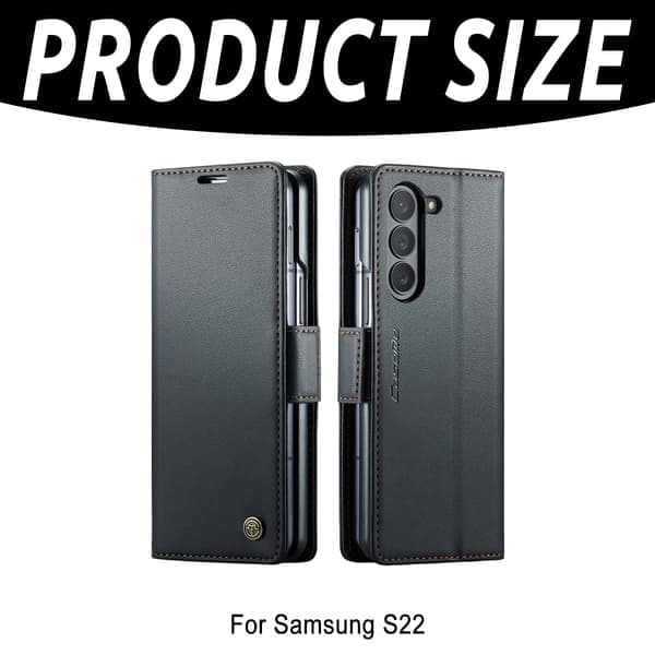 Flip-etui til Samsung S22 - Sort læder telefoncover