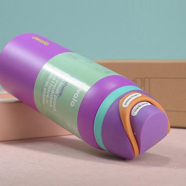 Stor 710ml Off-White Termoflaske til Eventyr violet violet
