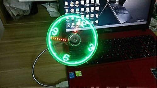 LED USB-klockfläkt med realtidsvisningsfunktion, USB-klockfläktar, silver, 1 års garanti (klocka)