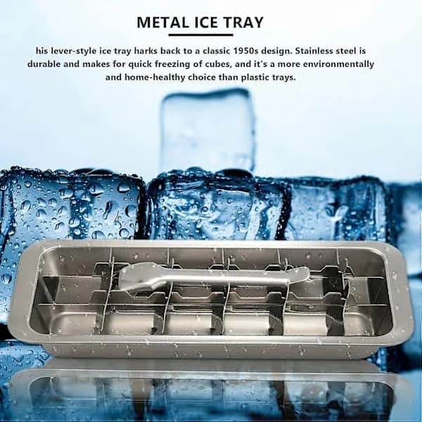 Isbitsform med spak, 2-i-1 isform och iskross i rostfritt stål