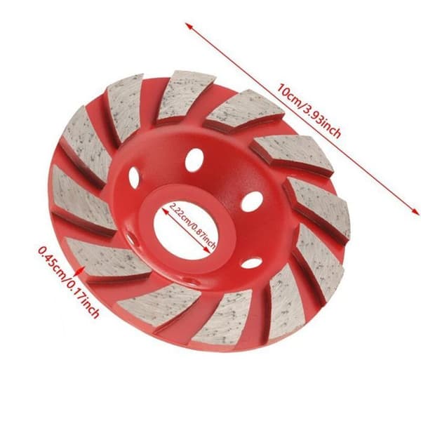 1 segmenteret diamantslibeskive – Slibning af granit, sten, beton – Udvendig 100 mm – Rød