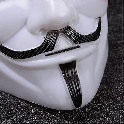Guy Fawkes-mask - V för Vendetta Anonymous Hacker Cosplay-mask för fest (vit)
