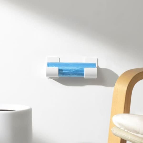 Sett med 4 søppelposestativ uten boring, veggmontert plastposeholder, handleposeholder, stativ