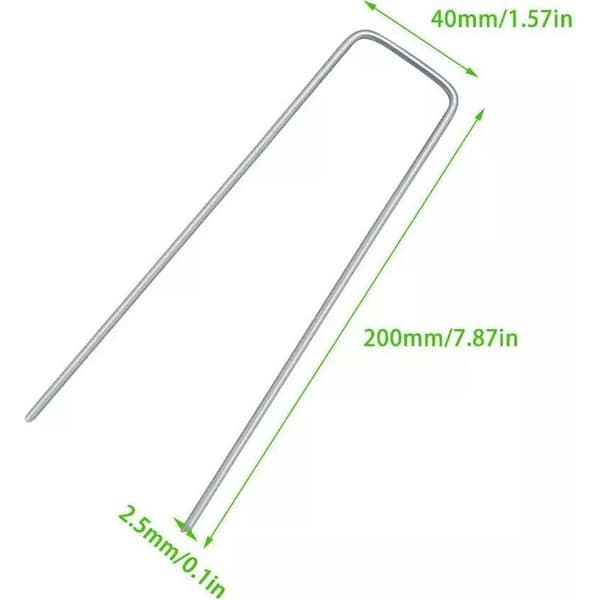 Förpackning med 200 robusta markankare för icke-gräs, ovävd trädgårdsstängsel, trädgård (2,54200 mm)