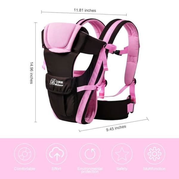 Ergonomisk Bärsele - Rosa - 4 Justerbara Positioner - För Bebisar 0-2 År