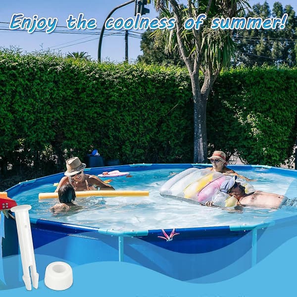 12 stk. plastikstifter, Intex pool reservedele, plastikstift til pool, til de fleste rammepools - rektangulære/runde pools (6 cm)