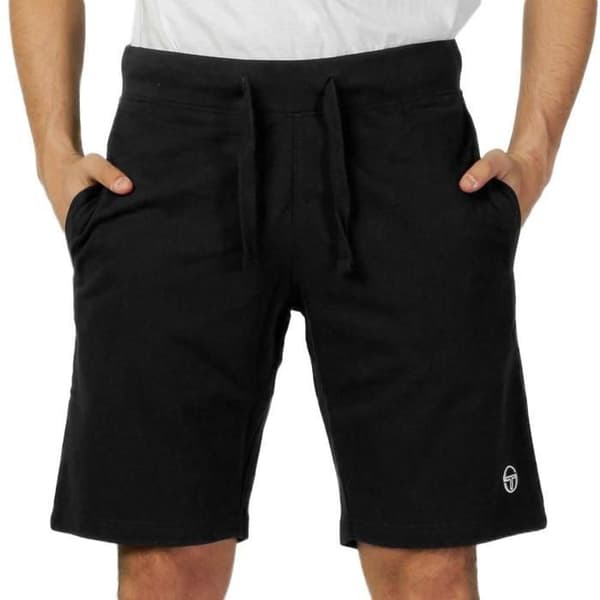 Sergio Tacchini bomuldsshorts til mænd med broderet logo - Sort - Slim fit - Voksen XL