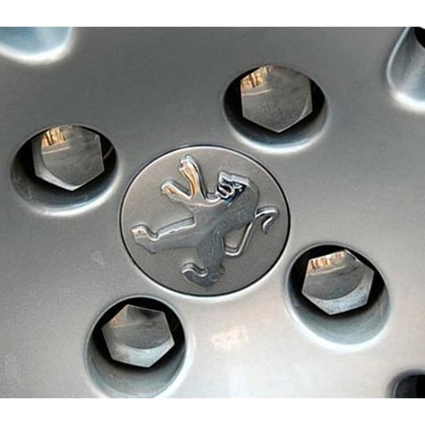 4-pack - Peugeot centrumkåpor / fälgemblem - B 75 75 60mm - Silver 60mm - Silver