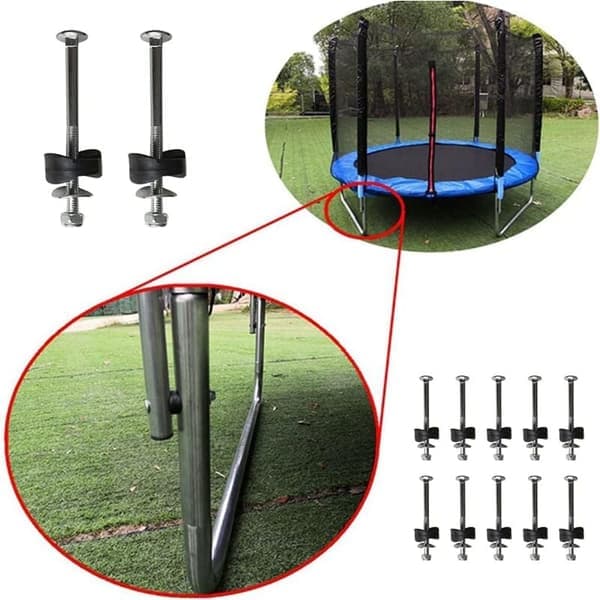 12-pakning Trampolineavstandsstykker med skruer for trampolinfeste, tilbehør for utskifting av trampoline