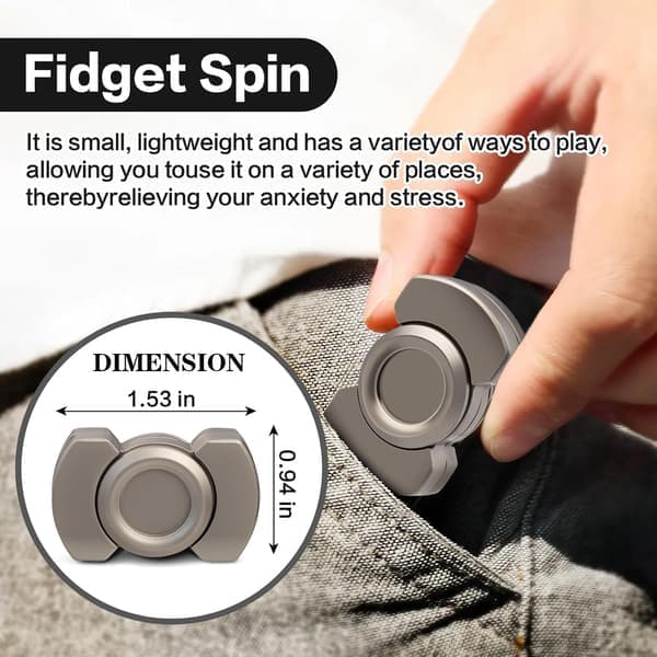 3-i-1 Fidget Legetøj – Spinner, slider & klikker med magnetiske lejer i rustfrit stål – Sølv Silver