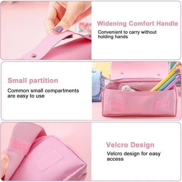Pennal - Noname - Flere rom - Oxford-stoff - Vanntett - Rosa