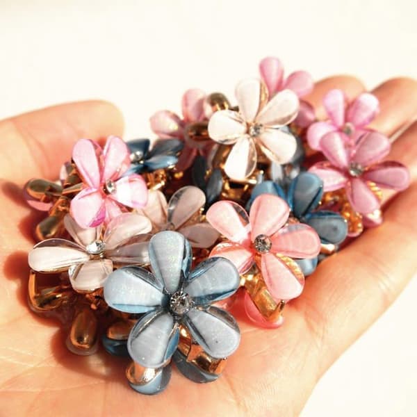 20 stk. mini blomsterhårspenner til jenter, blomsterspenner til kvinner, søte hårtilbehør (lilla)