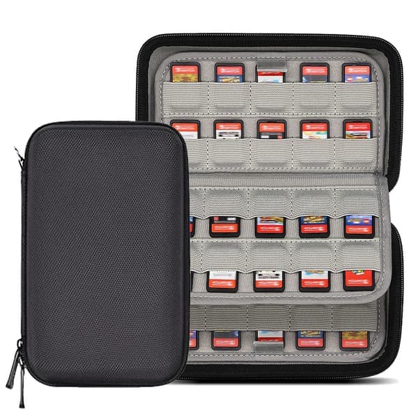 Etui for 80 Switch-spill - Hardt etui kompatibelt med Nintendo Switch-spill og SD-kort - Oppbevaringsetui