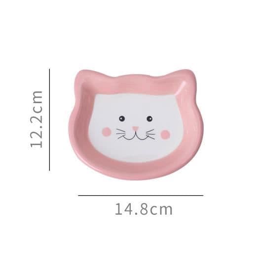 Keramisk kattskål - Märke ej specificerat - 2 delar - Rosa - För katter - Inomhus