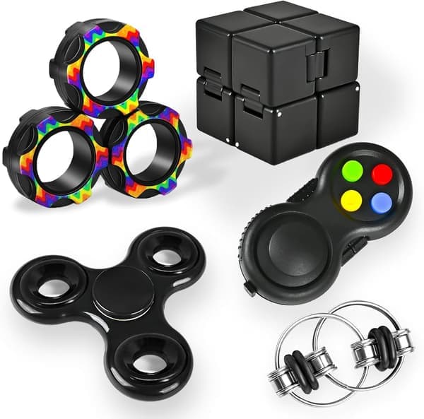 Fidget Legetøjssæt – 5-pak sensorisk ADHD klasseværelse skrivebord stresslindringssæt